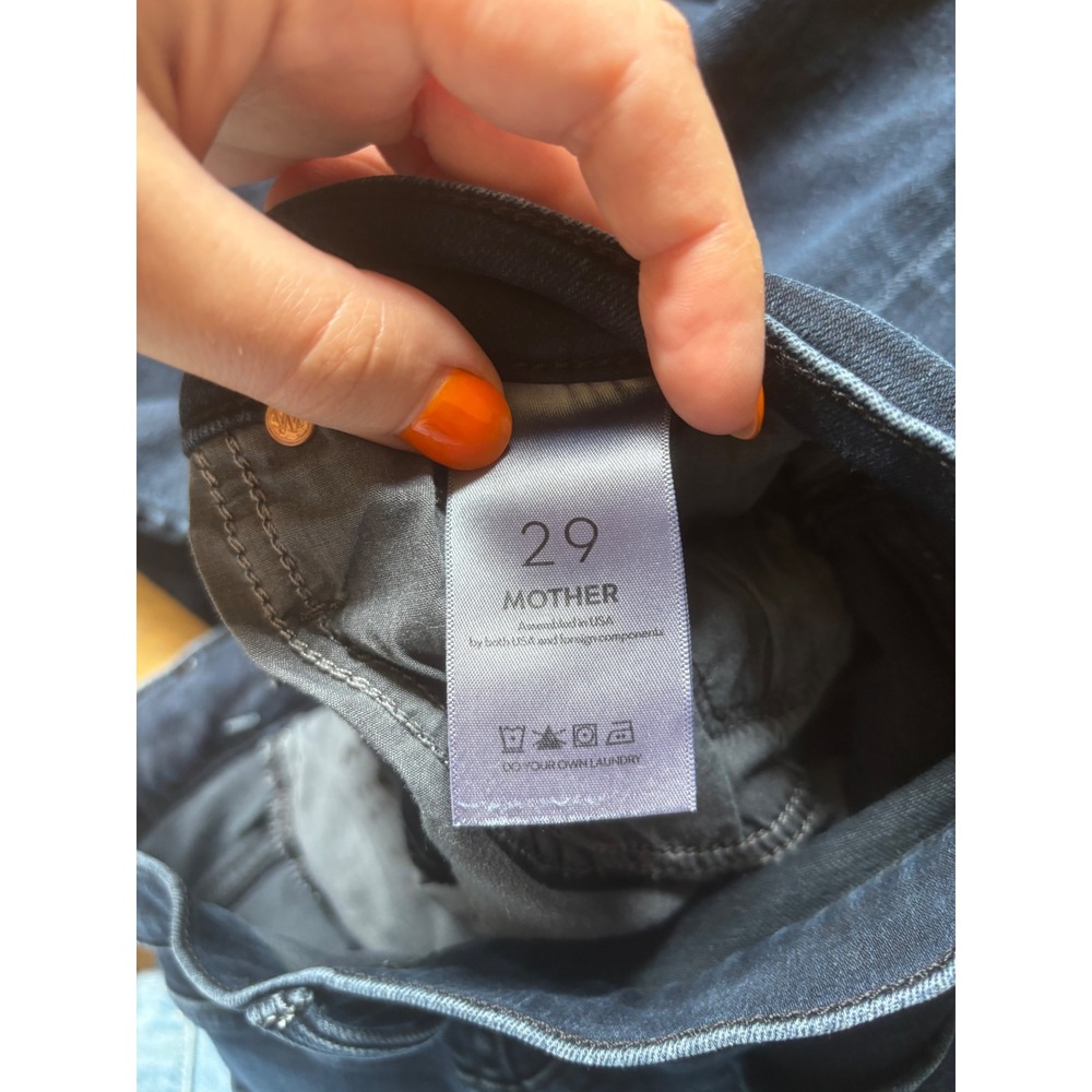 Mother Denim The Mid Rise Rider Ankle Jeans Night In Paris Dark Wash 29 - Picture 3 of 11